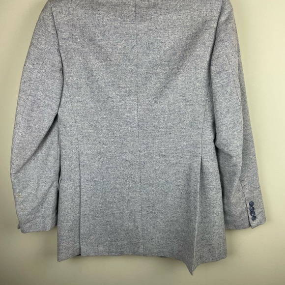 Vintage Profile Oversized Wool Blend Blue Whir Jacket One Size - Picture 5 of 9